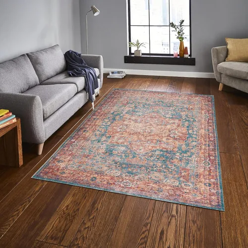 Miniatura 157 de GLN Rugs Traditional Collection - Alfombra de felpilla lavable a máquina, tradicional lavable, antideslizante, alfombra de felpilla de pelo corto
