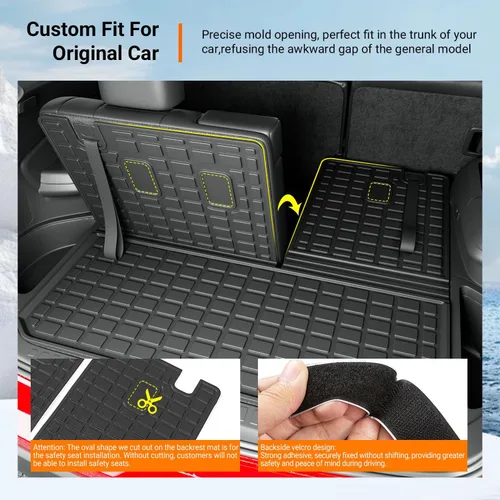 Miniatura 2 de powoq Alfombrilla de carga compatible con Honda Pilot 2016-2025 (No Elite) Alfombrilla de maletero con respaldo Alfombrilla de carga TPE