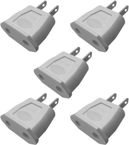 Miniatura 7 de (Negro-10 piezas) Adaptador de enchufe de enchufe Europa UE Euro a EE.UU. Cargador de viaje Convertidor de alimentación de CA, enchufe de 2 pines a
