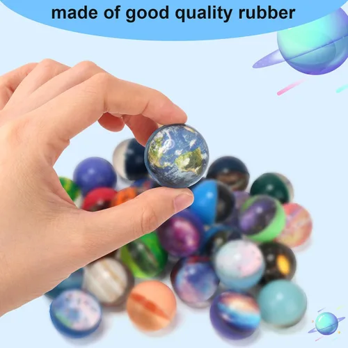 Miniatura 4 de Pllieay 30 bolas hinchables de galaxia, bolas inflables espaciales de 1.28 pulgadas a granel, bolas de goma para fiestas espaciales para niños