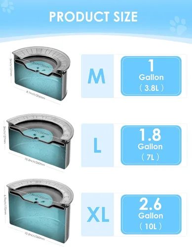Miniatura 4 de Heouvo Cuenco de agua grande de 1 galón para perro, sin derrames, tapa antiexcavación y parte inferior de goma: cuenco para perro a prueba