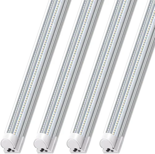 Miniatura 17 de Barrina T8 Luz LED para Taller 4 Pies, 40W 5500LM 5000K, Cubierta Transparente, Luces de Techo para Garaje, Lámpara LED en Forma de V, Luces