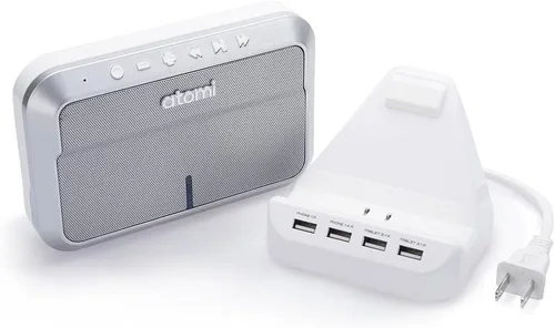 Miniatura 4 de Atomi Sound Hub - Altavoz inalámbrico Bluetooth portátil más estación de carga USB de 4 puertos