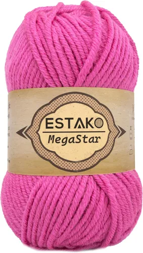 Miniatura 9 de Estako Megastar, 3.52 Oz (100g) de hilo de acrílico 75% y lana 25%, suave, peso grueso voluminoso #5 para crochet y tejer 120 yardas (110m)