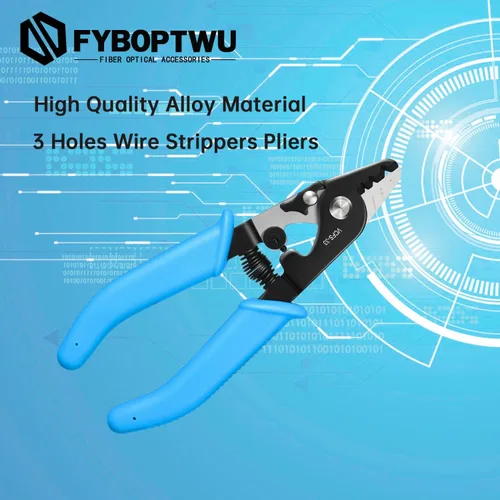 Miniatura 5 de 1 unid V-CFS-3 Pelacables de fibra óptica de 3 orificios de acero inoxidable herramienta de pelado de fibra óptica con mango de 6 pulgadas, azul