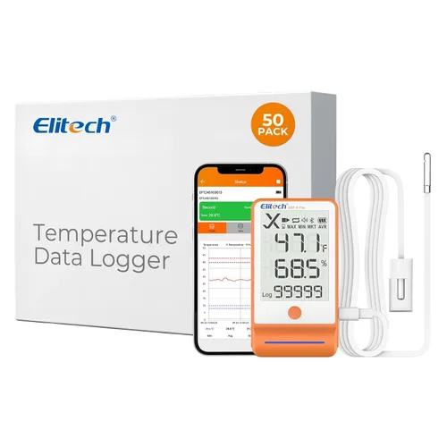 Miniatura 15 de Elitech ISO 17025 Certificado GSP-6 Bluetooth Data Logger Temperatura Humedad 100000 Readings, Shadow Data, Max Min Record, Auto PDF/CSV