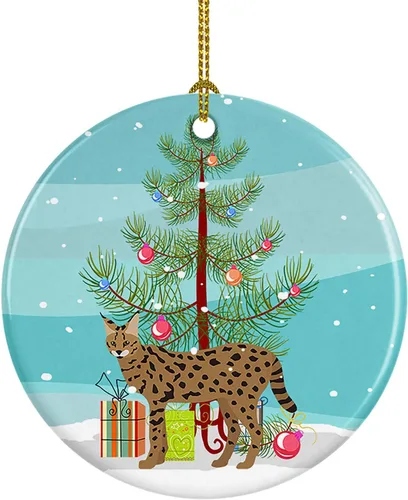 Miniatura 71 de Caroline's Treasures Adorno de cerámica con texto en inglés "Merry Christmas" para colgar en el árbol de Navidad, decoración para el hogar, Navidad