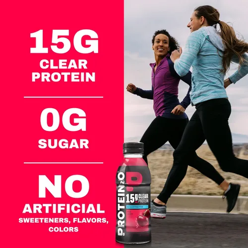 Miniatura 4 de Protein2o - Bebida a base de agua con infusión de 15 gramos de proteína de suero, sabor cereza, botella de 16.9 oz (paquete de 12)