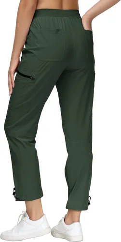 Miniatura 3 de MoFiz Pantalones de senderismo para mujer, ligeros, de secado rápido, con bolsillos con cremallera