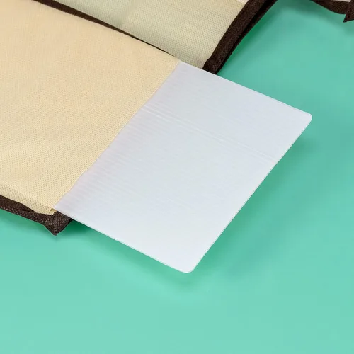 Miniatura 8 de Bolsas de Almacenamiento Transparentes para Bolsos Organizador de Armario, Bolsa de Almacenamiento Colgante con Cremallera para Bolsos, M Beige