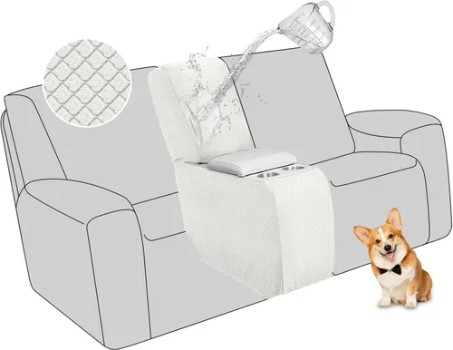 Miniatura 9 de ALIECOM Funda para Consola Central de Sillón Reclinable, Funda Elástica para Sofá Seccional Reclinable en Forma de L, Funda de Esquinas para Sofá