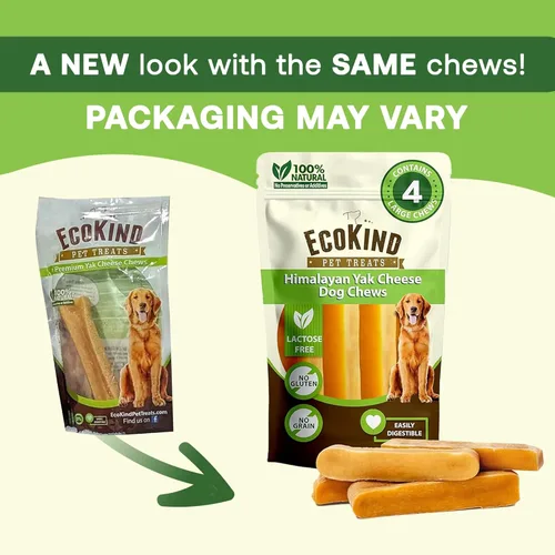 Miniatura 8 de EcoKind Masticables de queso de yak dorado premium del Himalaya para perros, premios para perros de raza grande, totalmente natural, masticable
