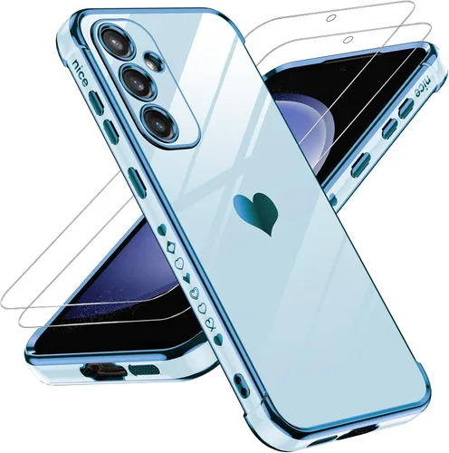 Miniatura 100 de LeYi for Moto G 5G 2025 Case: with Tempered Glass Screen Protector [2 Pcs]+ Full Camera Lens Protection,Love Heart Plating Cute Luxury Soft TPU