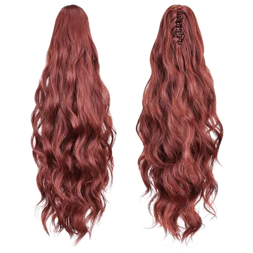 Miniatura 216 de Extensiones de cola de caballo de cabello rubio, extensiones de cola de caballo para mujer, pinza de extensiones de cabello rizado de 12 pulgadas