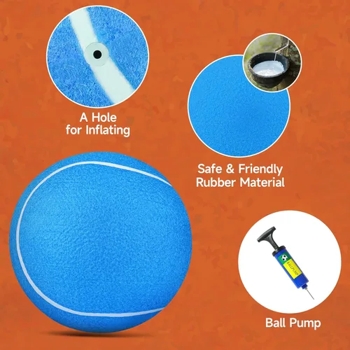 Miniatura 8 de QDAN Pelota de tenis gigante grande para perros: pelota grande de 9.5 pulgadas para perros para jugar al aire libre, pelotas de tenis grandes