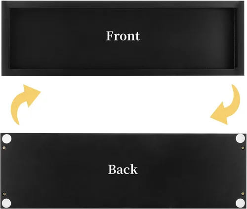 Miniatura 7 de Hanobe Bandeja rectangular larga y estrecha: portavelas rectangular decorativo negro, bandeja de centro de mesa, bandeja de servir sin asa para mesa
