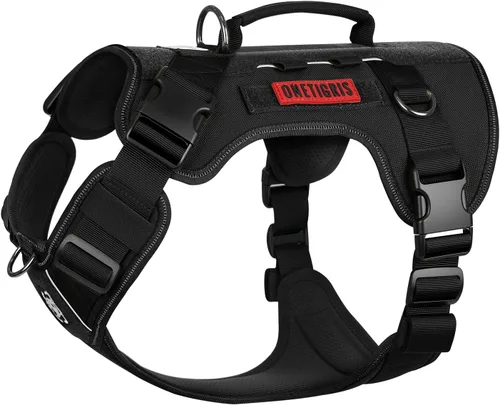Miniatura 11 de OneTigris Arnés táctico sin tirones para perros pequeños, chaleco reflectante K9 de fácil control con paneles de gancho y bucle, arnés ajustable