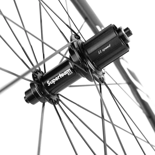 Miniatura 9 de Superteam Ruedas de Bicicleta de Carretera de Fibra de Carbono 700C, Juego de Ruedas Clincher de 50mm, Mate de 23 de Ancho Calcomanía blanca.