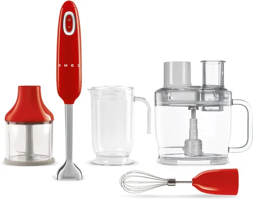 Miniatura 10 de SMEG Batidora de mano y procesador de alimentos HBF03 con accesorio HBFP11 - Estilo retro, motor de 350 W, velocidad variable, tazón Tritan Renew