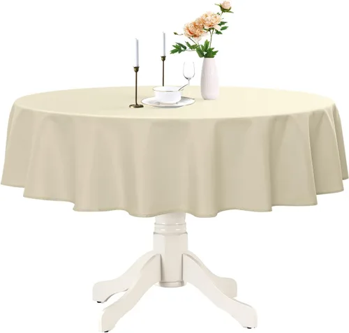 Miniatura 26 de Romanstile Mantel redondo impermeable, resistente a las manchas y sin arrugas, para cocina, comedor, fiesta, boda
