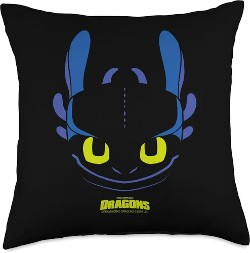Miniatura 5 de DreamWorks Dragons Toothless Night Fury - Almohada para disfraz de cara grande, 16 x 16 pulgadas, multicolor