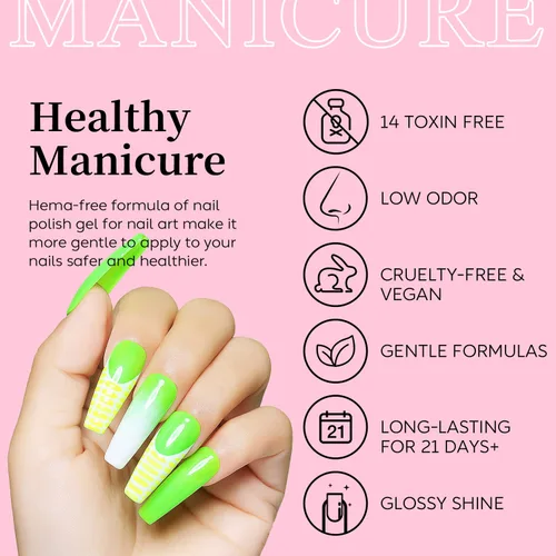 Miniatura 3 de AIMEILI Hema Free - Juego de esmaltes de uñas de gel, libre de crueldad, vegano, colección neón, 12 colores, rosa intenso, azul, amarillo, verde