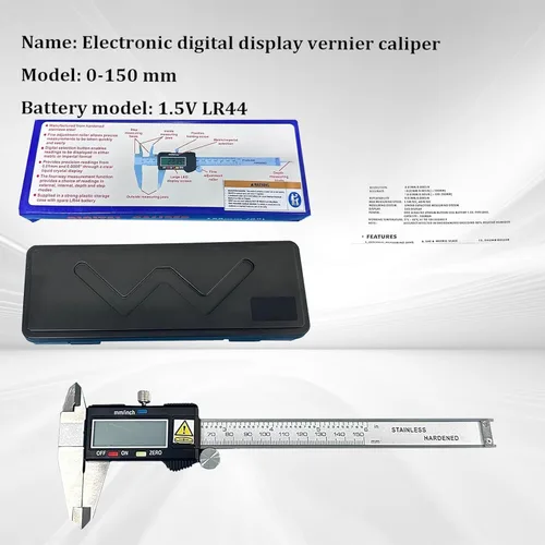 Miniatura 5 de findmall Cuerpo electrónico del acero inoxidable del calibrador de Digitaces con la pantalla LCD grande 0-6 pulgadas pulgadas/milímetro