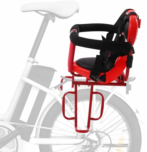 Miniatura 10 de Futchoy Asiento de bicicleta para niños, asiento trasero para bicicleta infantil, asiento trasero para niños con reposabrazos antideslizantes