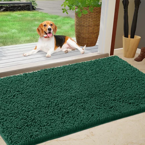 Miniatura 15 de IM HOME Tapete de chenilla absorbente para exterior 36" x 24", tapetes lavables antideslizantes para perros, tapete para puerta interior para Marrón