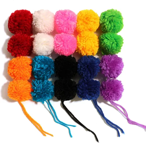 20 pompones de hilo grandes de 2 pulgadas, hechos a pedido, bolas de hilo acrílico para sombreros o decoraciones de fiesta, pompones de manualidades