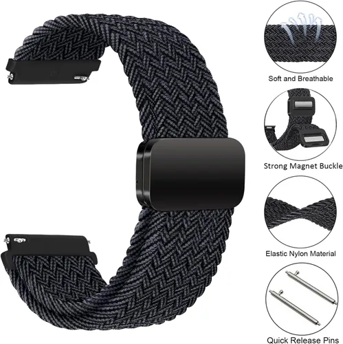 Miniatura 7 de MroTech Correa de 0.787 in compatible con Samsung Galaxy Watch 4 5 6 Band 1.732 in 1.575 in/6 Classic 1.693 in 1.850 in/5 Pro Band 1.772 in/4 Negro