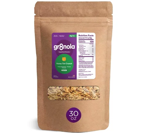 Miniatura 7 de gr8nola The Original - Cereal de granola saludable y bajo en azúcar, fabricado con superalimentos, almendras enteras, miel, canela y linaza, sin