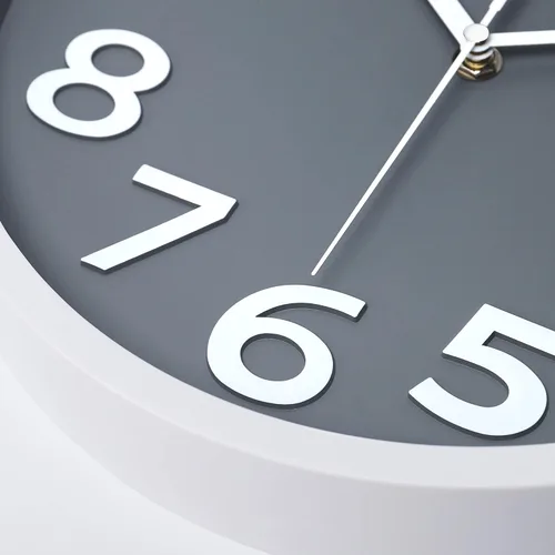 Miniatura 7 de Lafocuse Moderno reloj de pared gris con números grandes 3D silencioso sin Tic Tac, 11.8 in, fácil de leer, decorativo para sala de estar