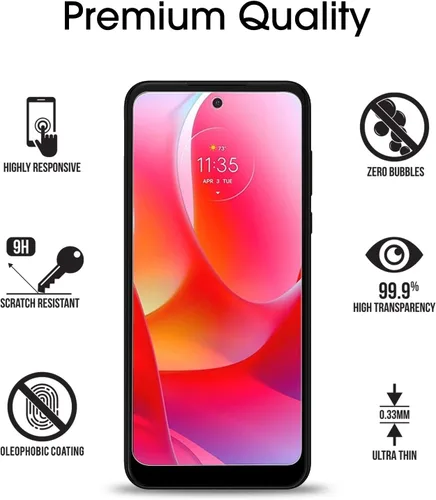 Miniatura 3 de amFilm - Protector de pantalla de vidrio templado para Moto G Power 2022 (3 unidades), 0.010 in de grosor, transparente HD, sin arañazos, sin