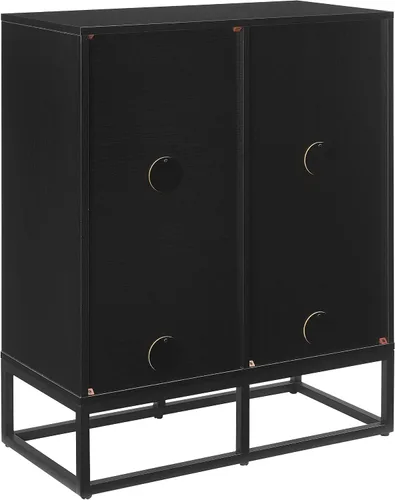Miniatura 3 de Crosley Furniture Enzo - Estantería de almacenamiento para discos de vinilo y soporte para jugadores, color negro