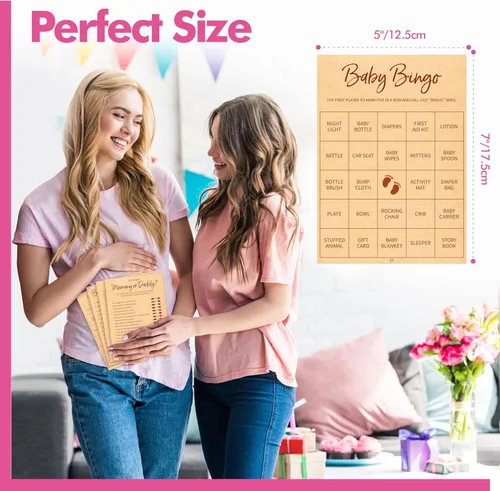 Miniatura 2 de Juego de baby shower, juego de bingo neutro de género/Adivina quién mamá o papá/desafío de palabras/tarjetas de datos de preguntas para bebés