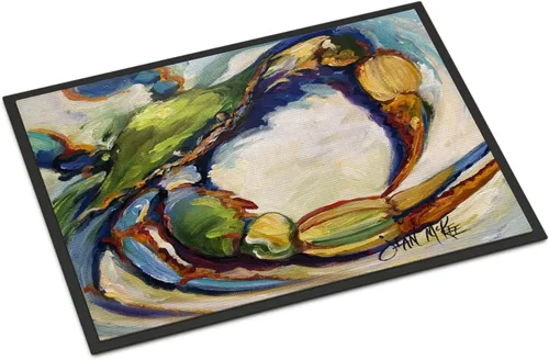 Miniatura 89 de Caroline's Treasures JMK1017JMAT - Tapete de caza de rana garza azul, 24 x 36 pulgadas, tapete para puerta delantera, interior y exterior