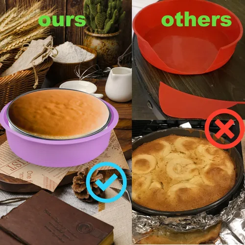 Miniatura 5 de 3 protectores de sartén desmontable, protector de baño de agua, bandeja de silicona para tartas de queso de 9 pulgadas para evitar que el agua entre