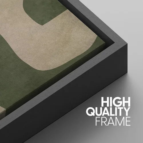 Miniatura 446 de SIGNWIN Lienzo enmarcado para pared, arte con pinceladas de flujo neutro en tonos beige abstractos, ilustraciones, arte moderno, decorativo