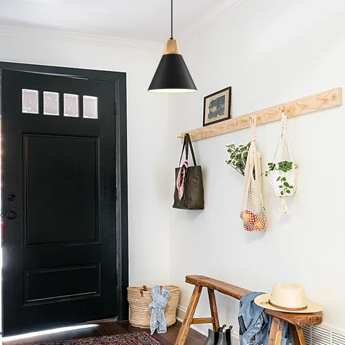 Miniatura 5 de Luz Colgante Negra Paquete de 2, 9.4 pulgadas - Luz Colgante de Estilo Rústico, Luces Colgantes Modernas, Luces Colgantes de Cocina para Oficina