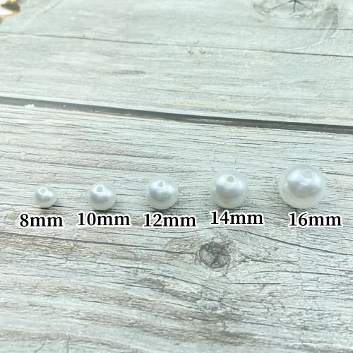 Miniatura 3 de 150 cuentas de perlas blancas de 0.472 pulgadas (0.472 in), cuentas redondas con agujeros para costura, manualidades, decoración, pulseras