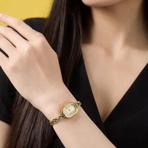 Miniatura 6 de CHEETAH Reloj de pulsera de oro para mujer, pulsera vintage pequeña, esfera numérica fácil de leer, resistente al agua