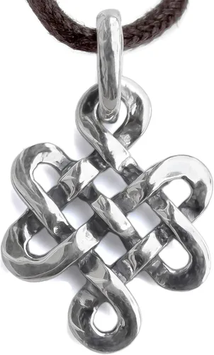 Collar de nudo tibetano sin fin de plata de ley 925 – Colgante de nudo de amor celta infinito – Talismán de amuleto de buena suerte budista mágico –