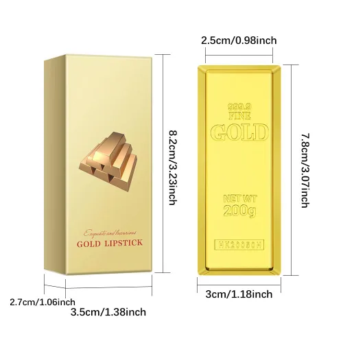 Miniatura 9 de Lápiz labial dorado, terciopelo nude, rojo y rosa, no se mancha, de alto pigmento, no se decolora, suave, de larga duración, taza antiadherente, #1