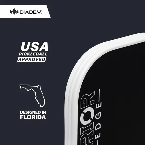 Miniatura 5 de Diadem Warrior Edge - Paletas de pickleball Cara de carbono grabado para máximo giro, protector aerodinámico de 16mm, agarre Comfort Max, núcleo
