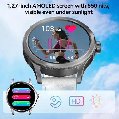 Miniatura 2 de Relojes inteligentes para mujer, rastreador de fitness HD de 1.27 pulgadas (respuesta/hacer llamadas), más de 120 modos deportivos con monitor