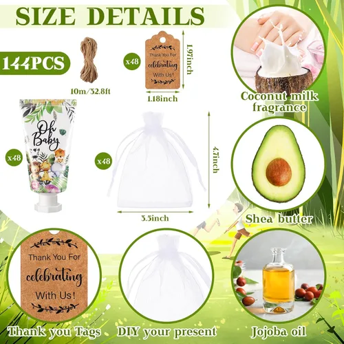 Miniatura 2 de 48 juegos/144 piezas de crema de manos para baby shower, regalos de fiesta para invitados, regalos de novia, boda, agradecimiento, mini juego