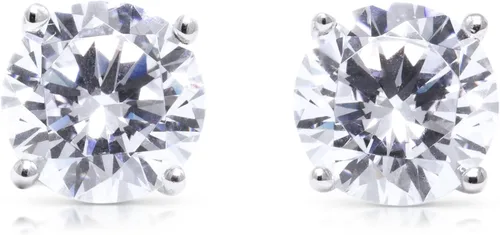 Miniatura 2 de Aretes de diamantes de moissanita de oro blanco de 14 quilates para hombres y mujeres, aretes de diamante de imitación de oro sólido para hombres