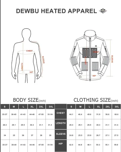Miniatura 6 de DEWBU Soft Shell Heated Jacket for Men with 12V Battery Pack and Detachable Hood Outdoor Electric Heating Coat