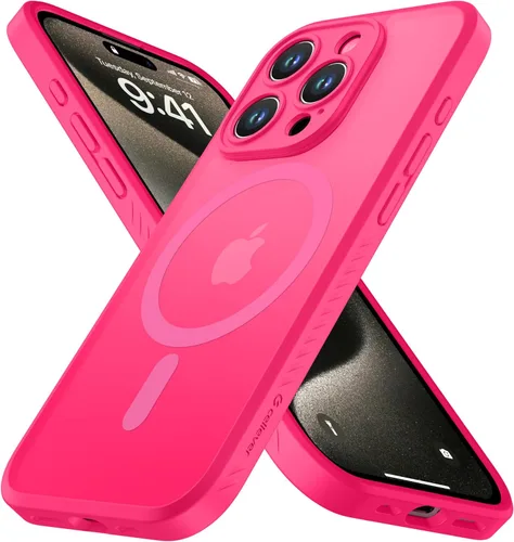 Miniatura 17 de CellEver Funda magnética fuerte para iPhone 15 Pro [protección de cámara] [prueba de caídas de grado militar] [compatible con MagSafe] Funda delgada